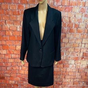 Vintage Devon Plus‎ Size Black Wool Suit